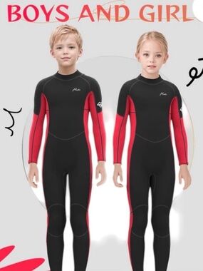 HEVTO Kids Full-Body Rash-guard Wetsuit 3/2mm Neoprene Back Zip NWOT